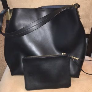 Vince Camuto Keena Black Genuine Leather Hobo